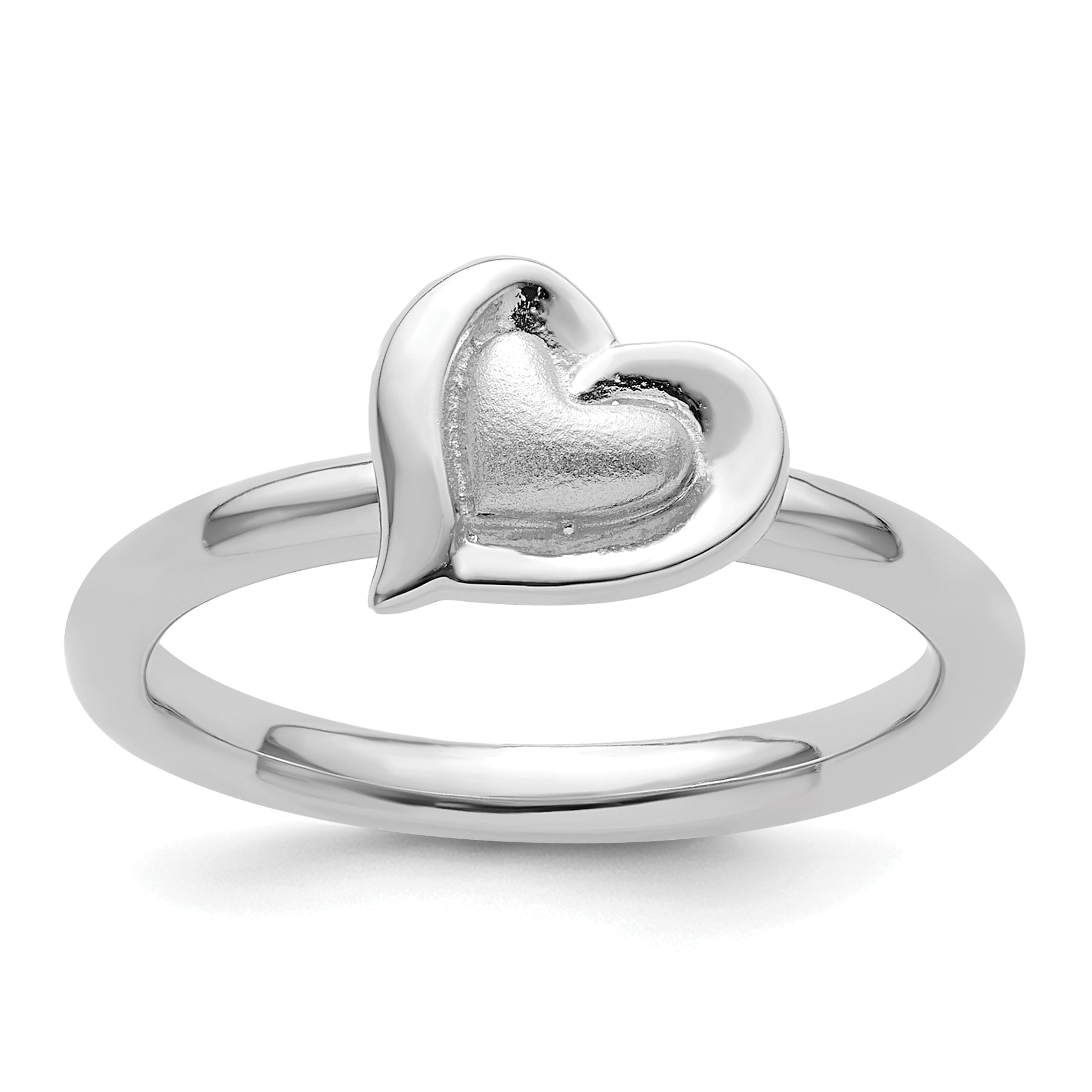 Sterlingsilber Stapelbar Expressions Rhodium Herz Ring