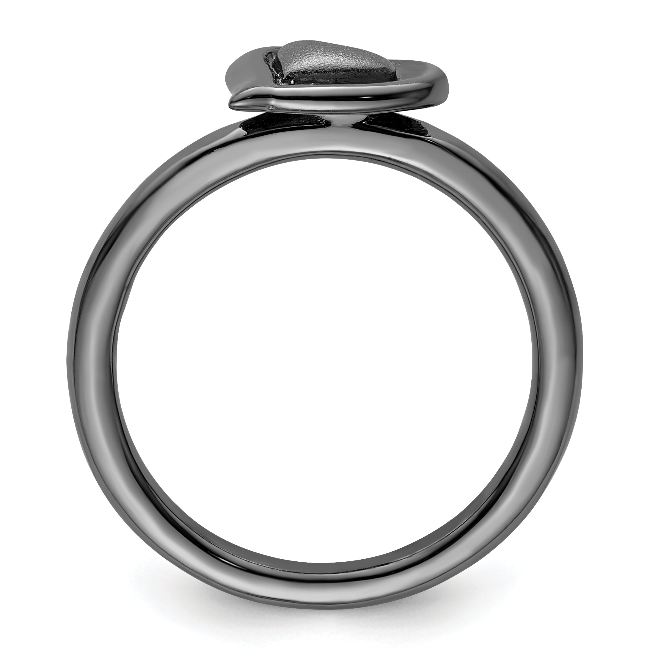 Sterlingsilber Stapelbar Expressions Schwarz Beschichtet Herz Ring