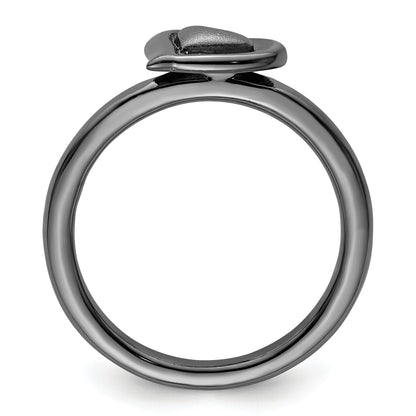Sterlingsilber Stapelbar Expressions Schwarz Beschichtet Herz Ring