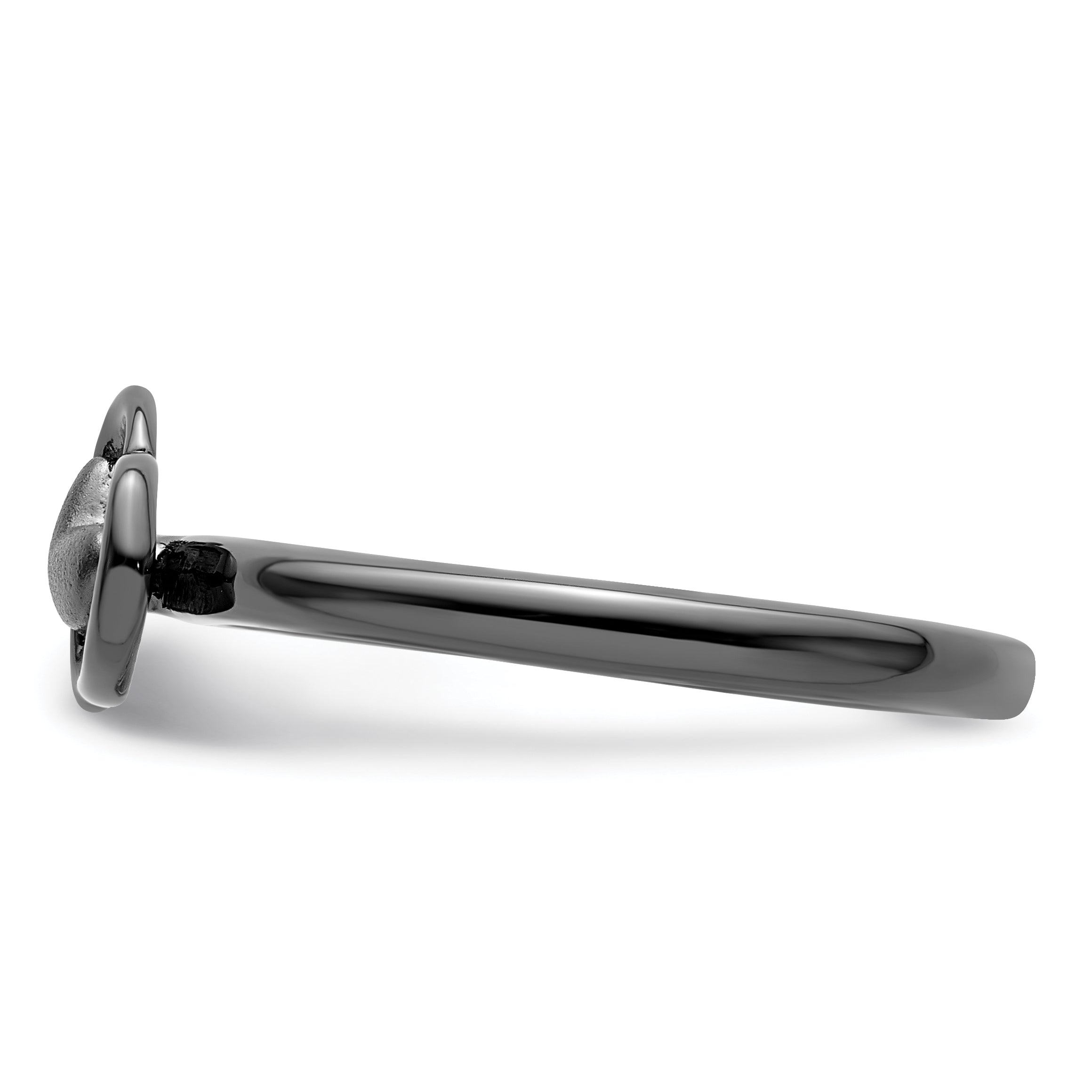 Sterlingsilber Stapelbar Expressions Schwarz Beschichtet Herz Ring