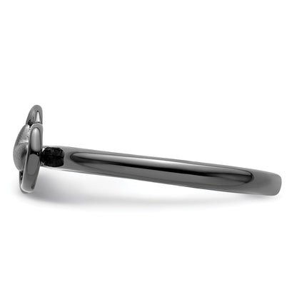 Sterlingsilber Stapelbar Expressions Schwarz Beschichtet Herz Ring