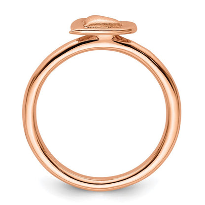 Sterlingsilber Stapelbar Expressions Rosa Beschichtet Herz Ring