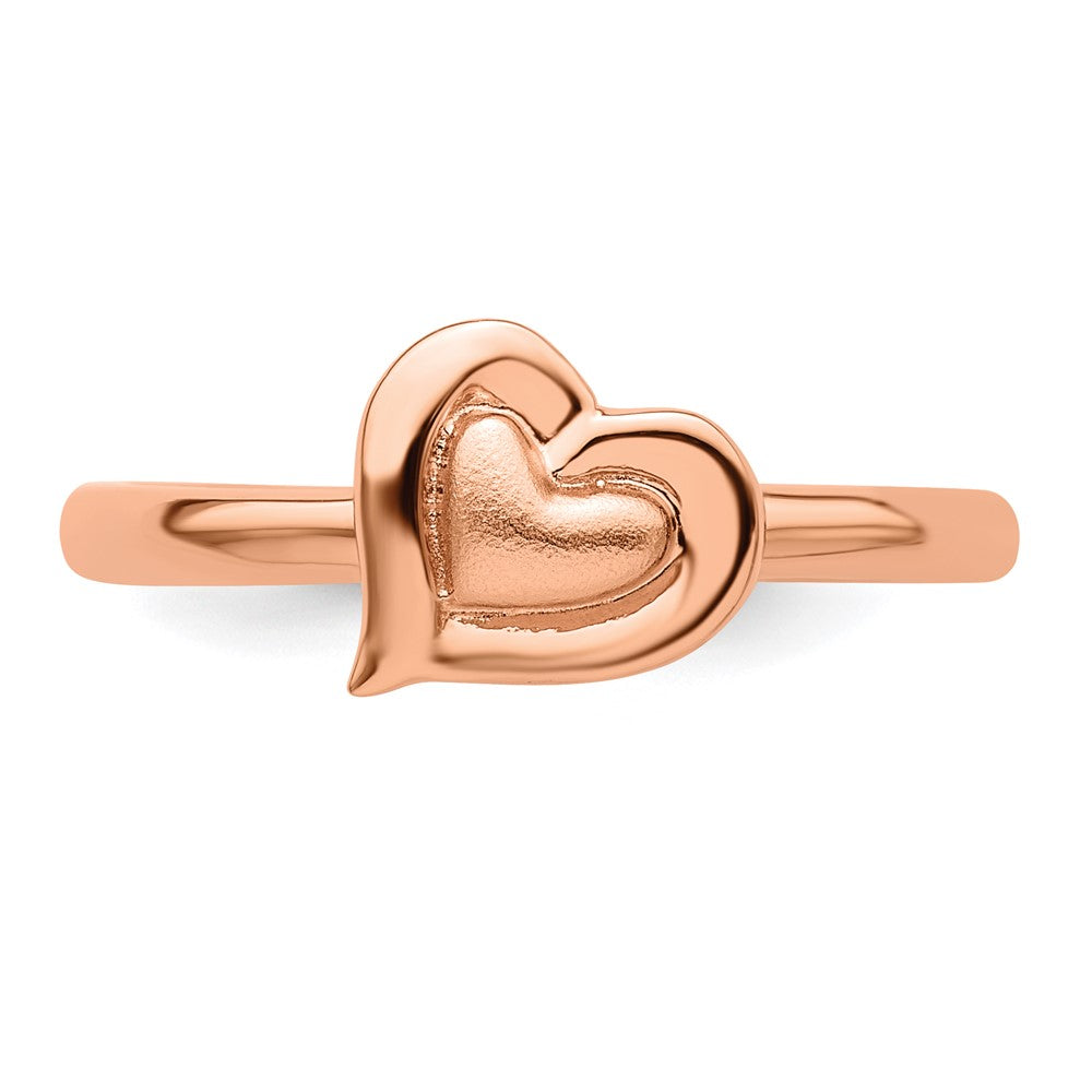 Sterlingsilber Stapelbar Expressions Rosa Beschichtet Herz Ring