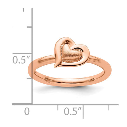 Sterlingsilber Stapelbar Expressions Rosa Beschichtet Herz Ring