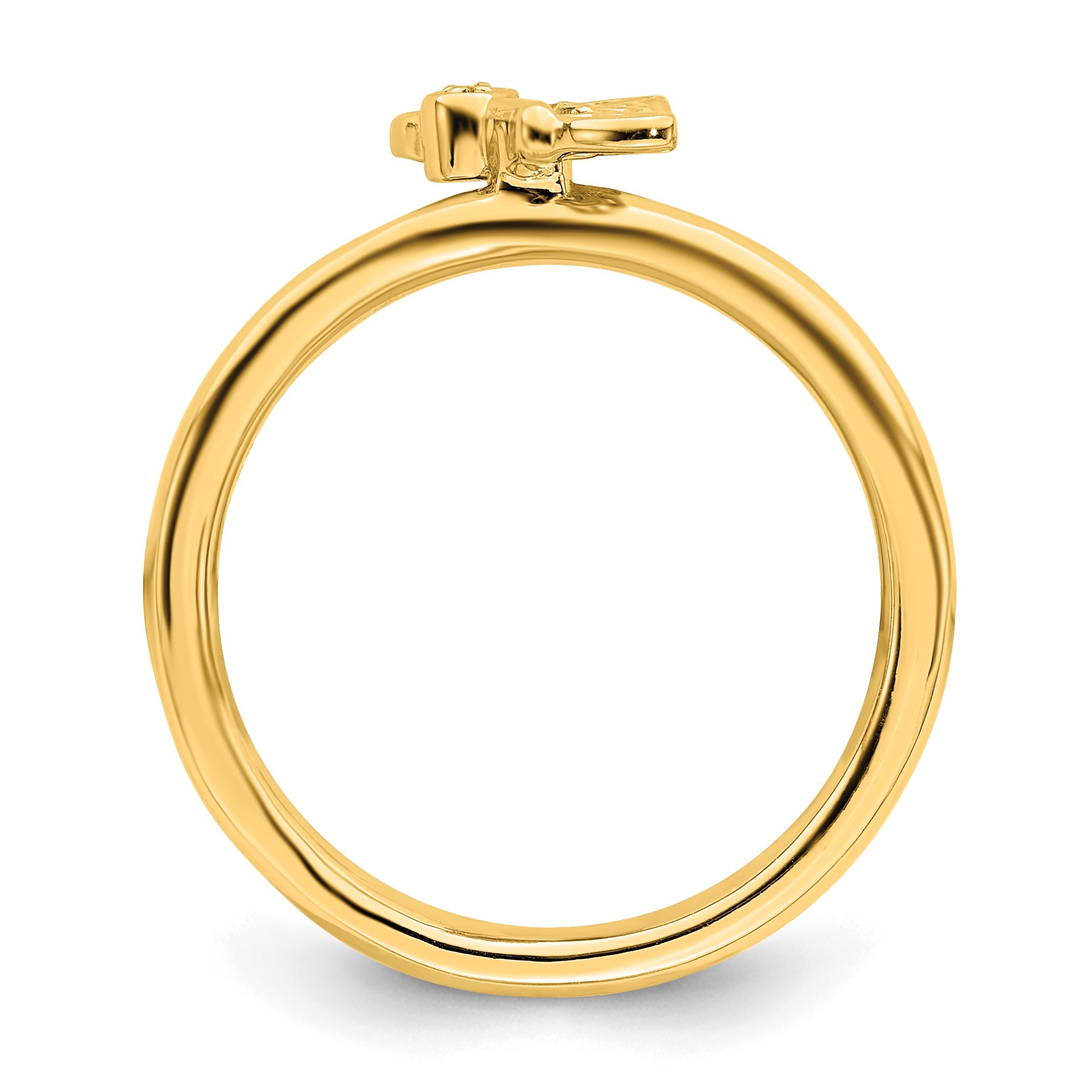 Sterlingsilber Stapelbar Expressions Vergoldet Schmetterling Diamant Ring