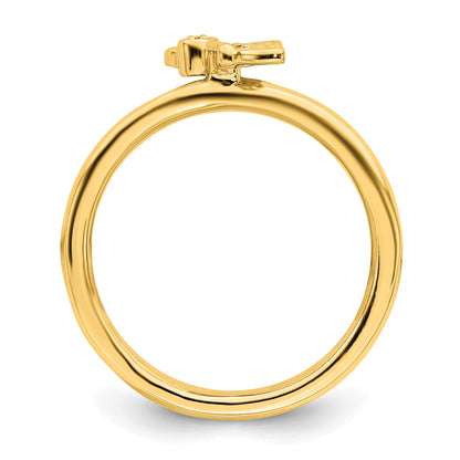 Sterlingsilber Stapelbar Expressions Vergoldet Schmetterling Diamant Ring