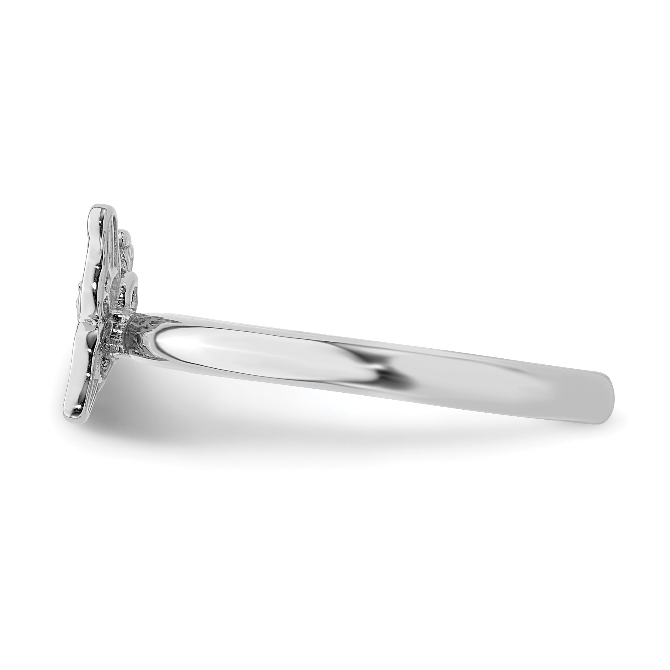 Sterlingsilber Stapelbar Expressions Rhodium Schmetterling Diamant Ring
