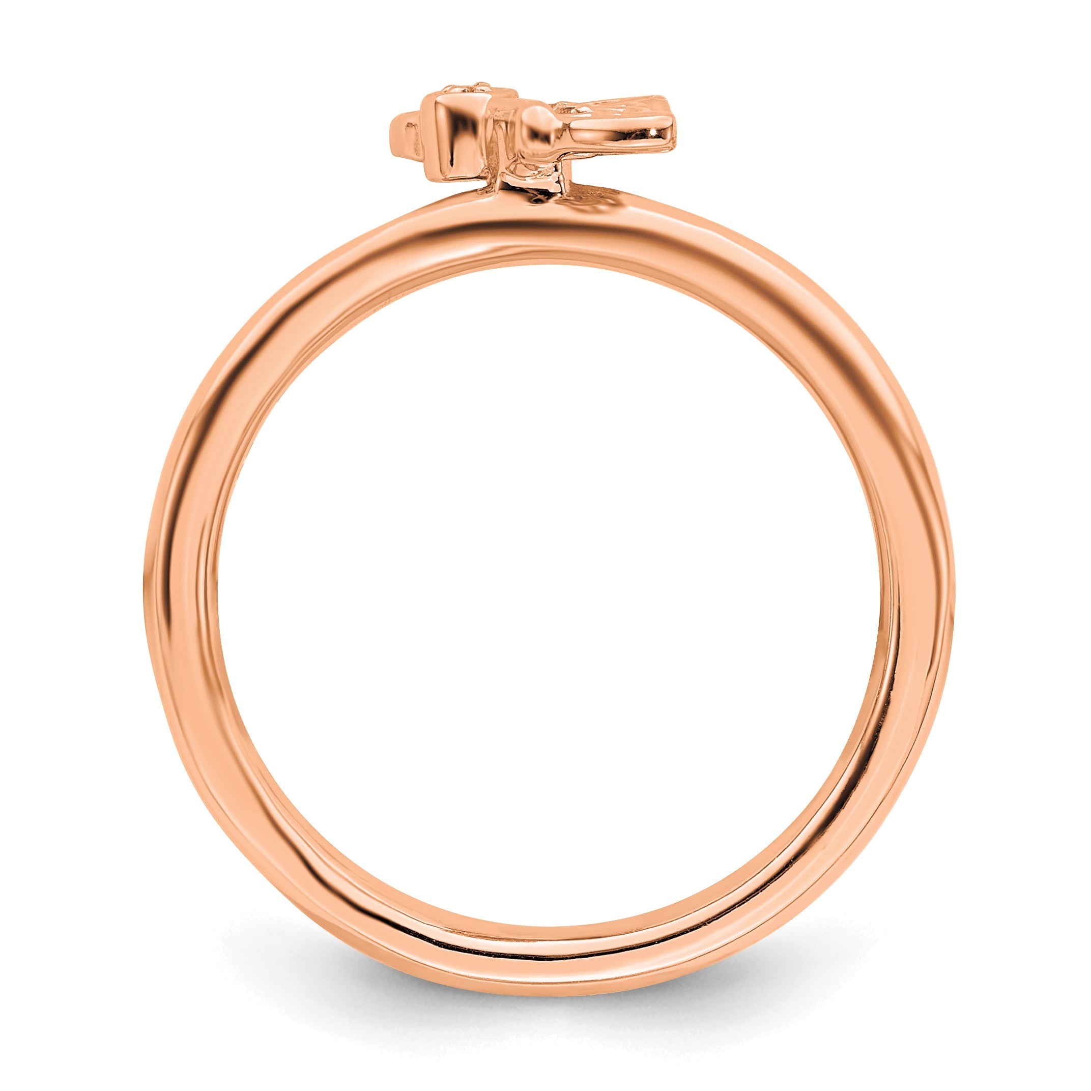 Sterlingsilber Stapelbar Expressions Rosa Beschichtet Schmetterling Diamant Ring