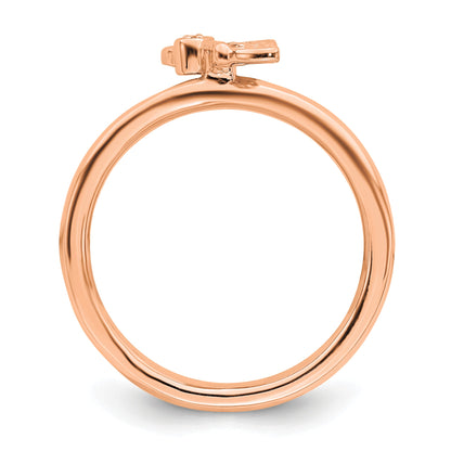 Sterlingsilber Stapelbar Expressions Rosa Beschichtet Schmetterling Diamant Ring