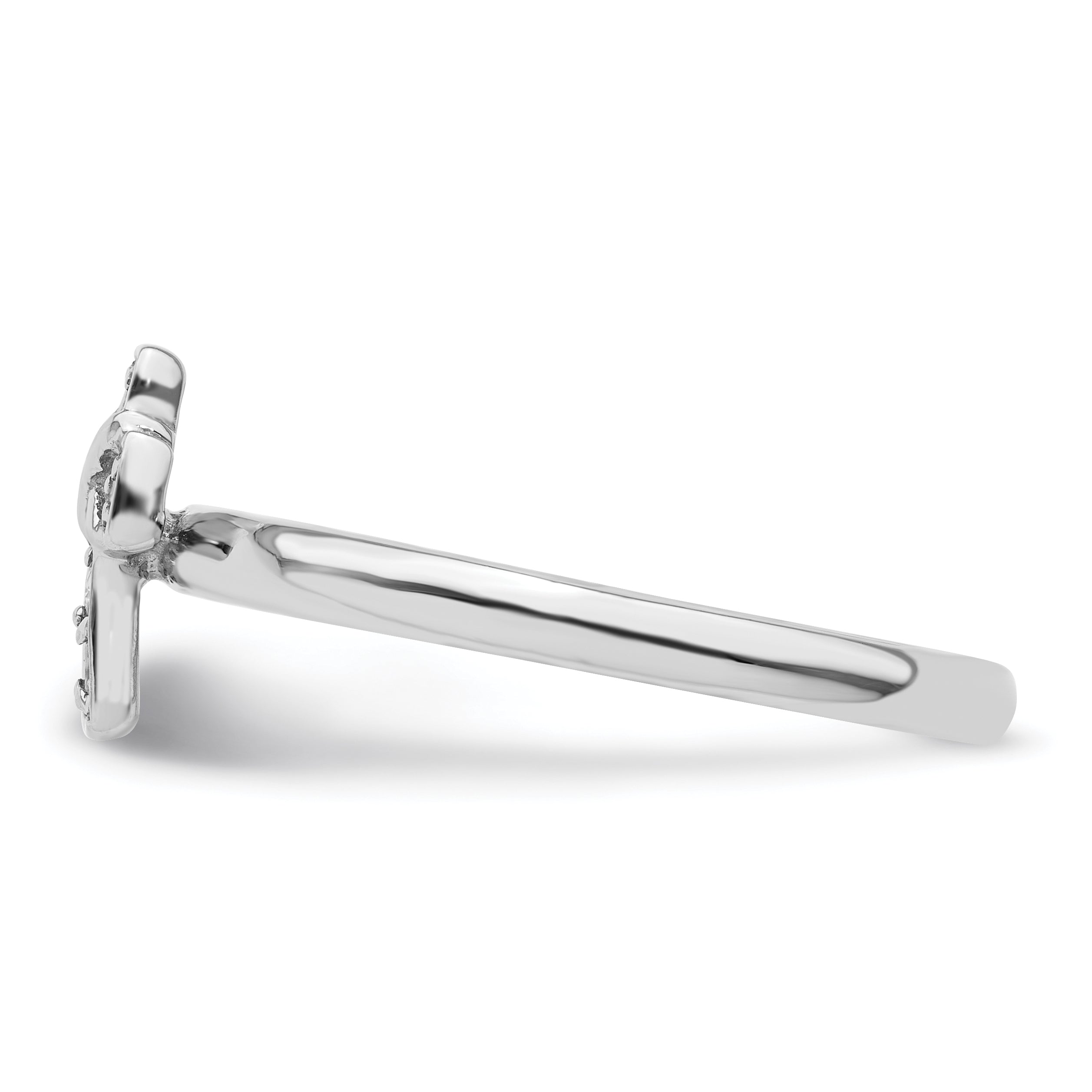 Sterlingsilber Stapelbar Expressions Rhodium Aquamarin Kreuz Ring