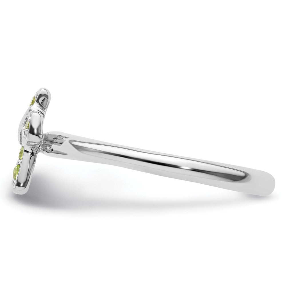 Sterlingsilber Stapelbar Expressions Rhodium Peridot Kreuz Ring
