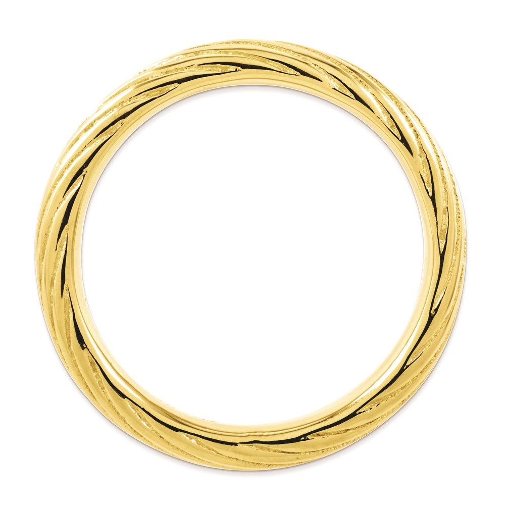 Sterlingsilber Stapelbar Expressions Vergoldet Strukturiert Ring (size 5 Nur)