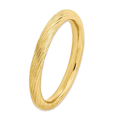 Sterlingsilber Stapelbar Expressions Vergoldet Strukturiert Ring (size 5 Nur)