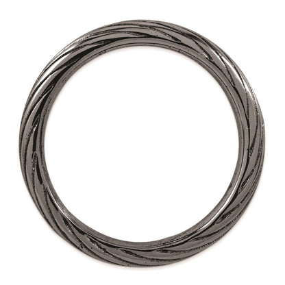 Sterlingsilber Stapelbar Expressions Schwarz Beschichtet Strukturiert Ring