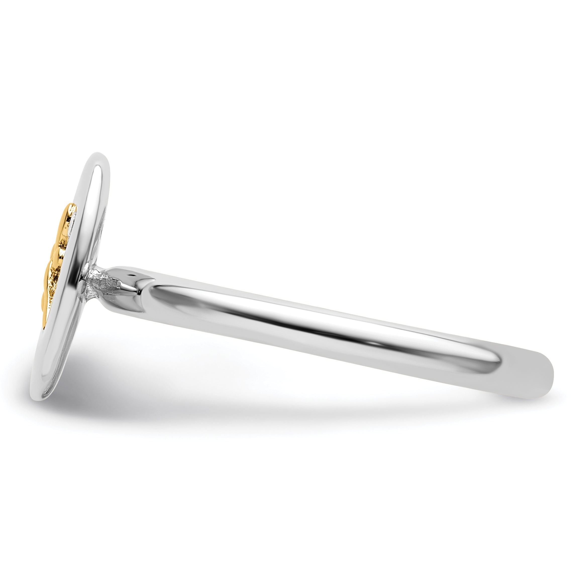 14K/silver Bicolor Sterlingsilber & 14K Libelle Stapelbar Expressions Diamant Ring