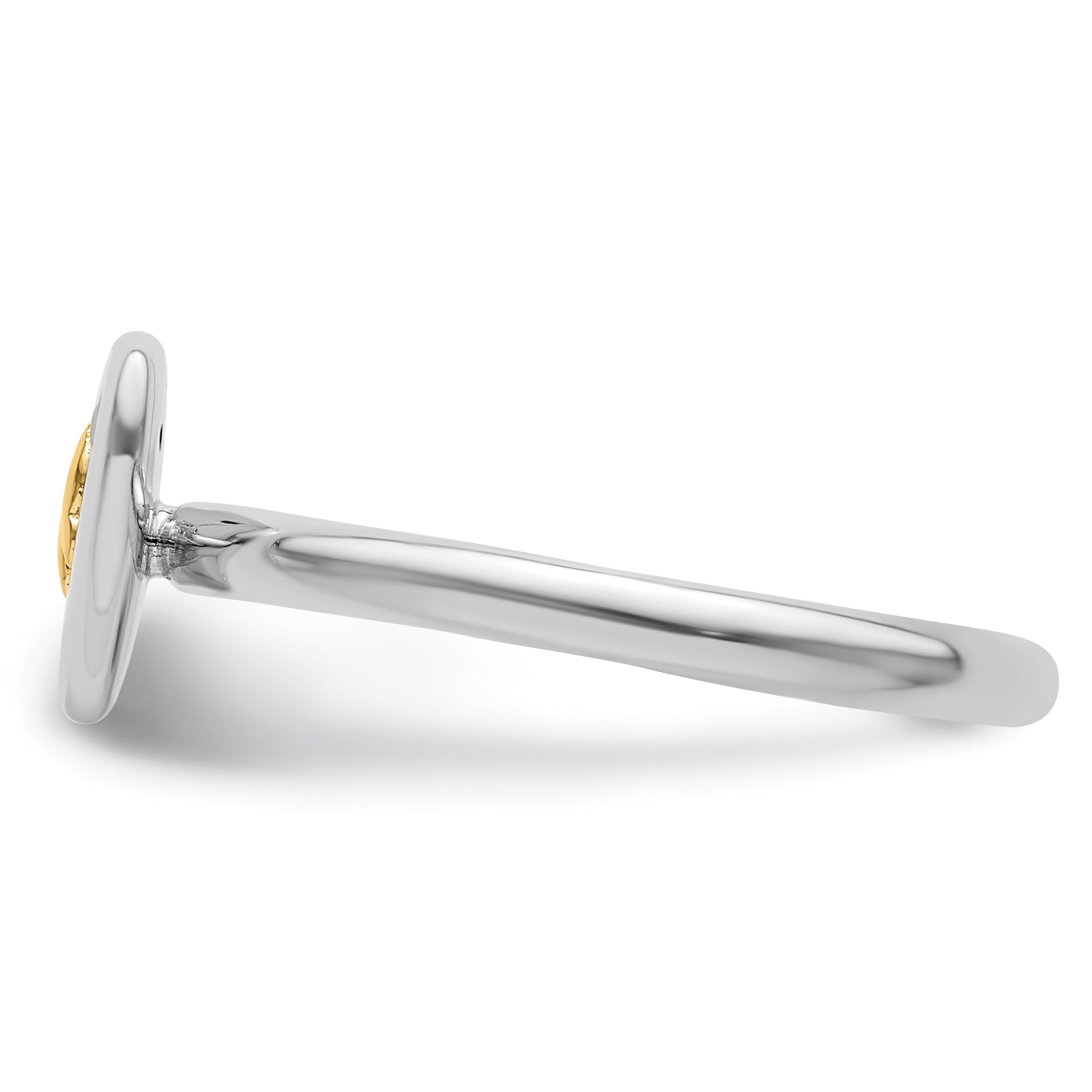 14K/silver Bicolor Sterlingsilber & 14K Schmetterling Stapelbar Expressions Diamant Ring