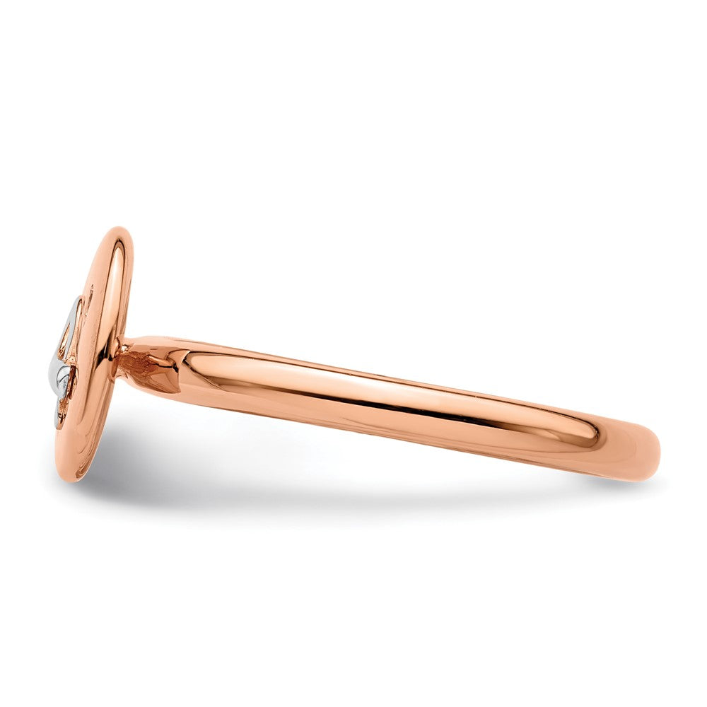Sterlingsilber Silber, 14K Rose & Weiß Beschichtet Stapelbar Expressions Diamant Ring