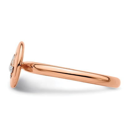 Sterlingsilber Silber, 14K Rose & Weiß Beschichtet Stapelbar Expressions Diamant Ring