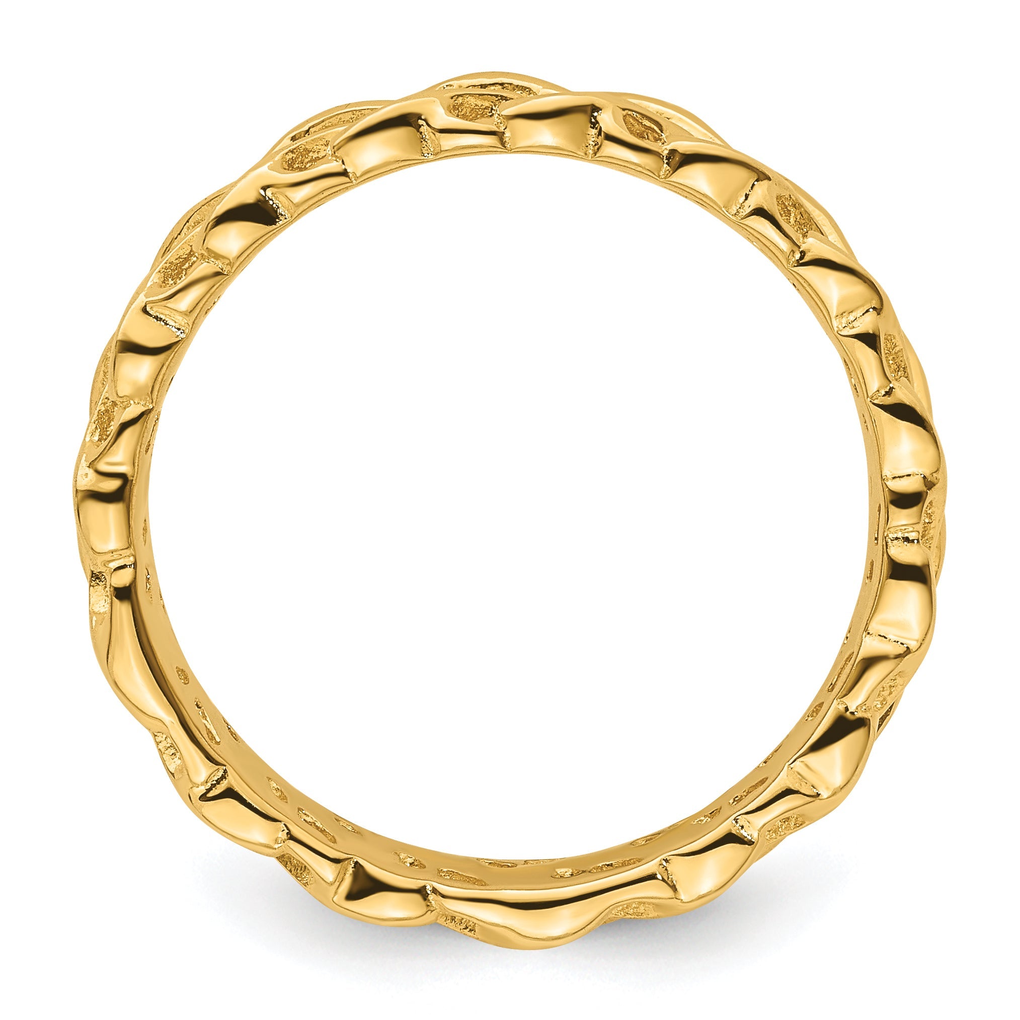 Sterlingsilber Stapelbar Expressions Vergoldet Carved Ring