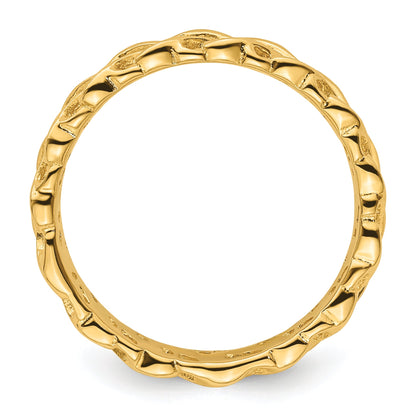 Sterlingsilber Stapelbar Expressions Vergoldet Carved Ring