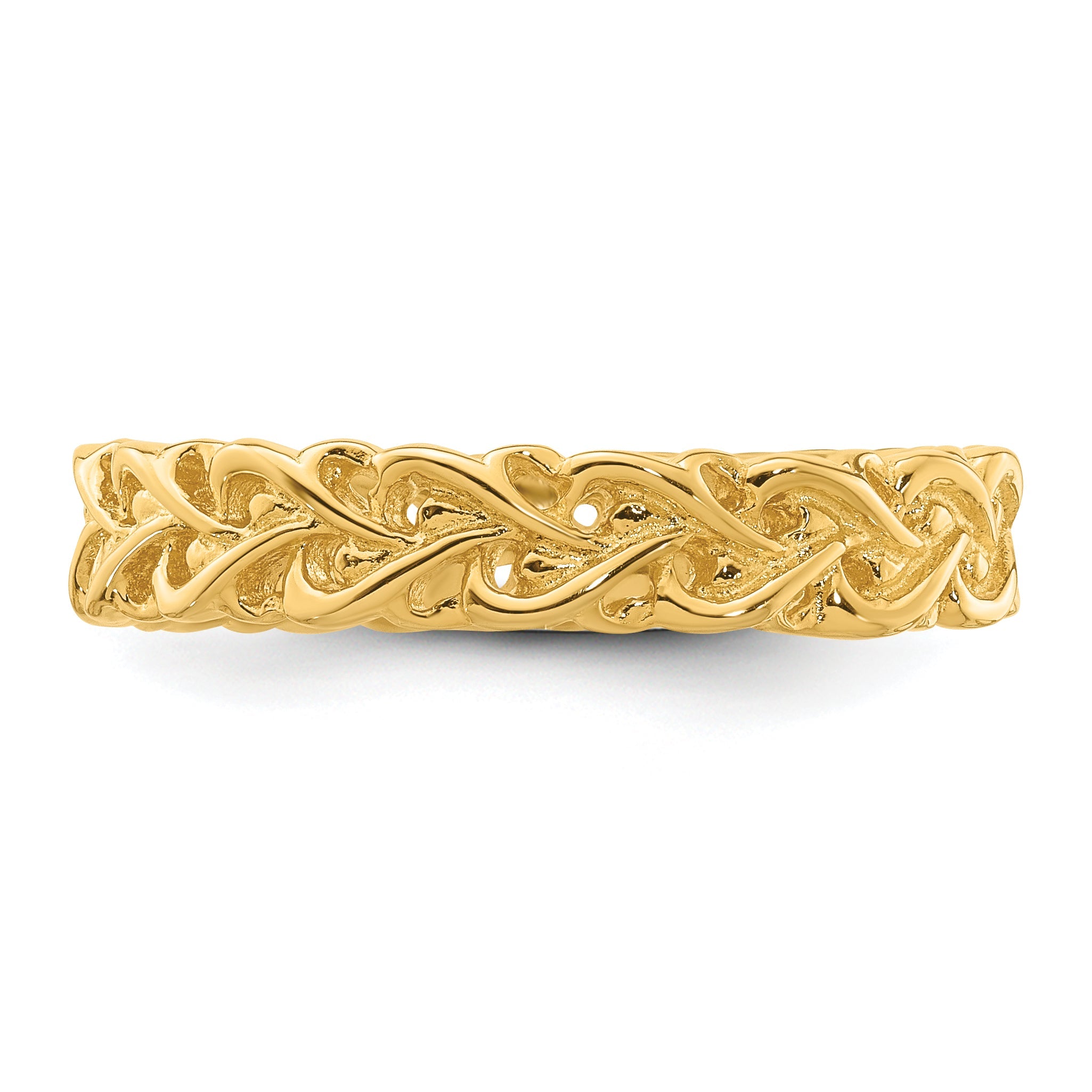 Sterlingsilber Stapelbar Expressions Vergoldet Carved Ring