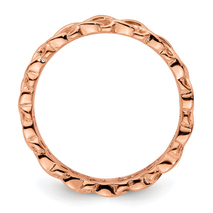 Sterlingsilber Stapelbar Expressions Rosa Beschichtet Carved Ring