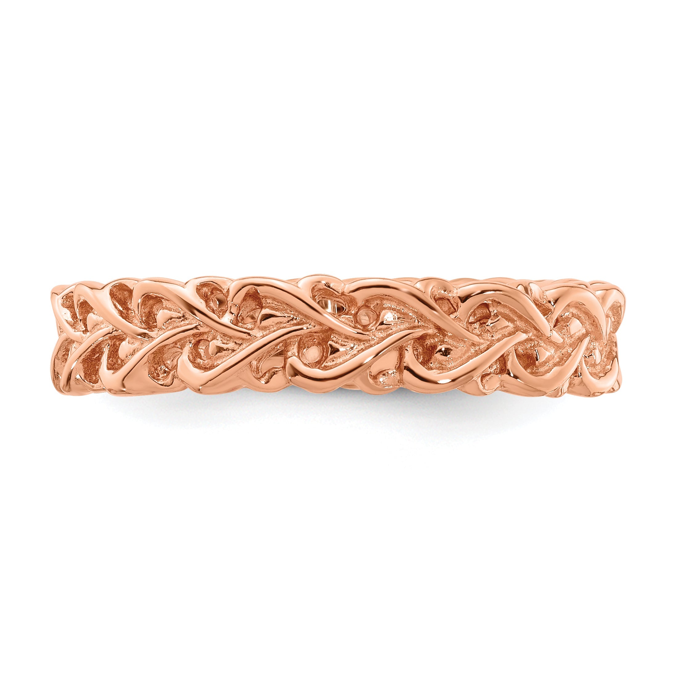 Sterlingsilber Stapelbar Expressions Rosa Beschichtet Carved Ring