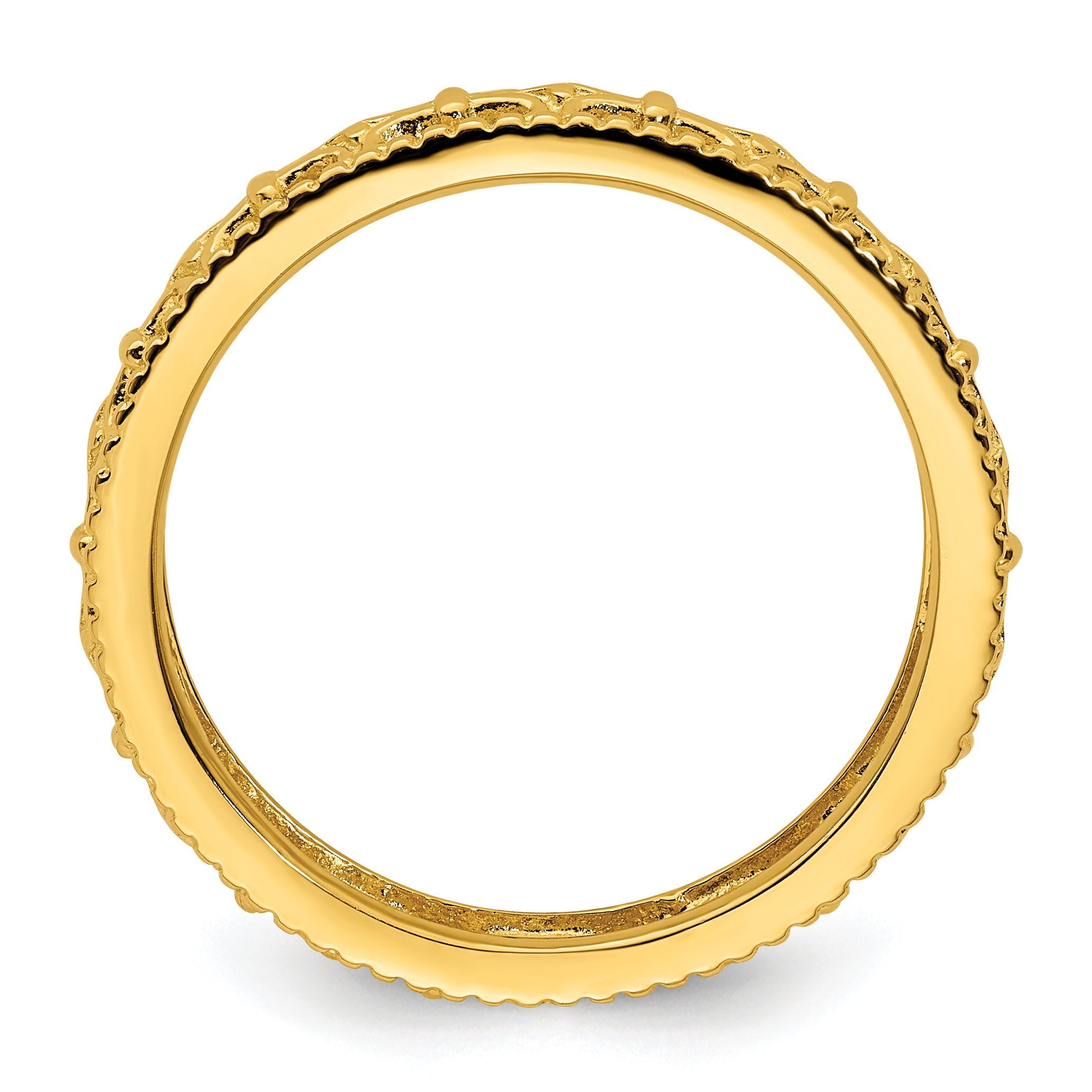 Sterlingsilber Stapelbar Expressions Vergoldet Carved Ring