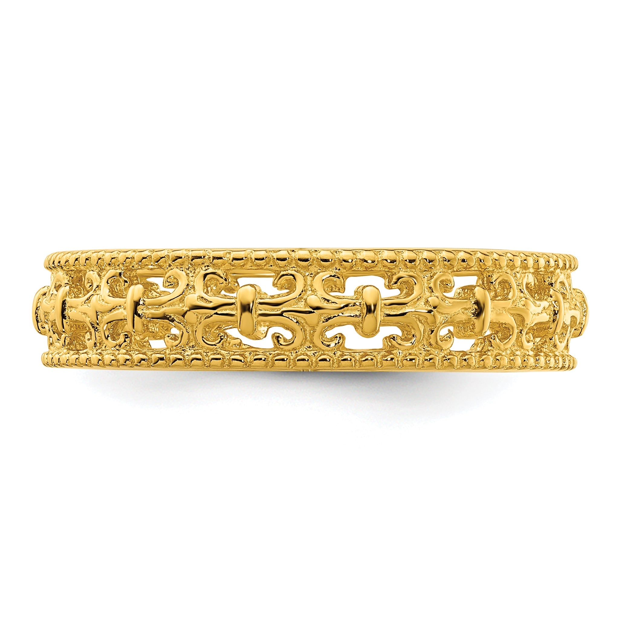 Sterlingsilber Stapelbar Expressions Vergoldet Carved Ring