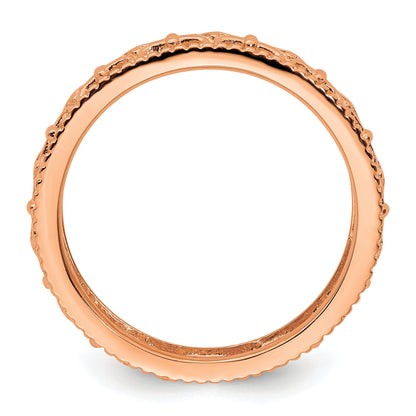 Sterlingsilber Stapelbar Expressions Rosa Beschichtet Carved Ring