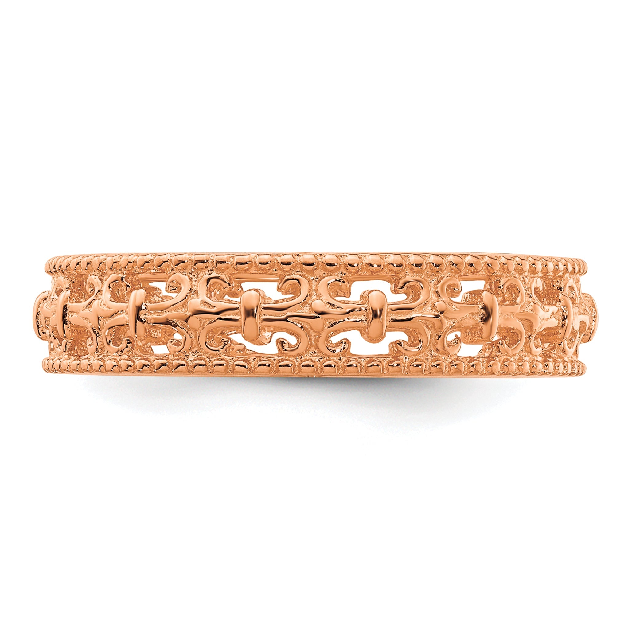 Sterlingsilber Stapelbar Expressions Rosa Beschichtet Carved Ring