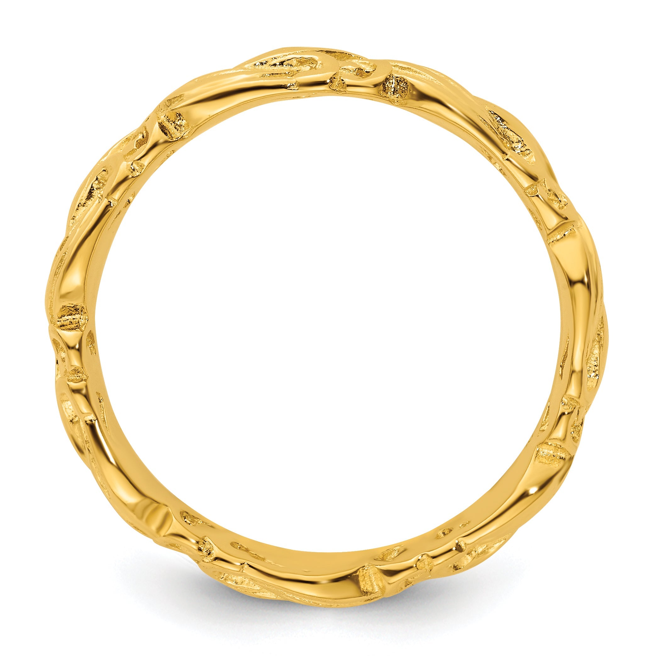 Sterlingsilber Stapelbar Expressions Vergoldet Carved Ring