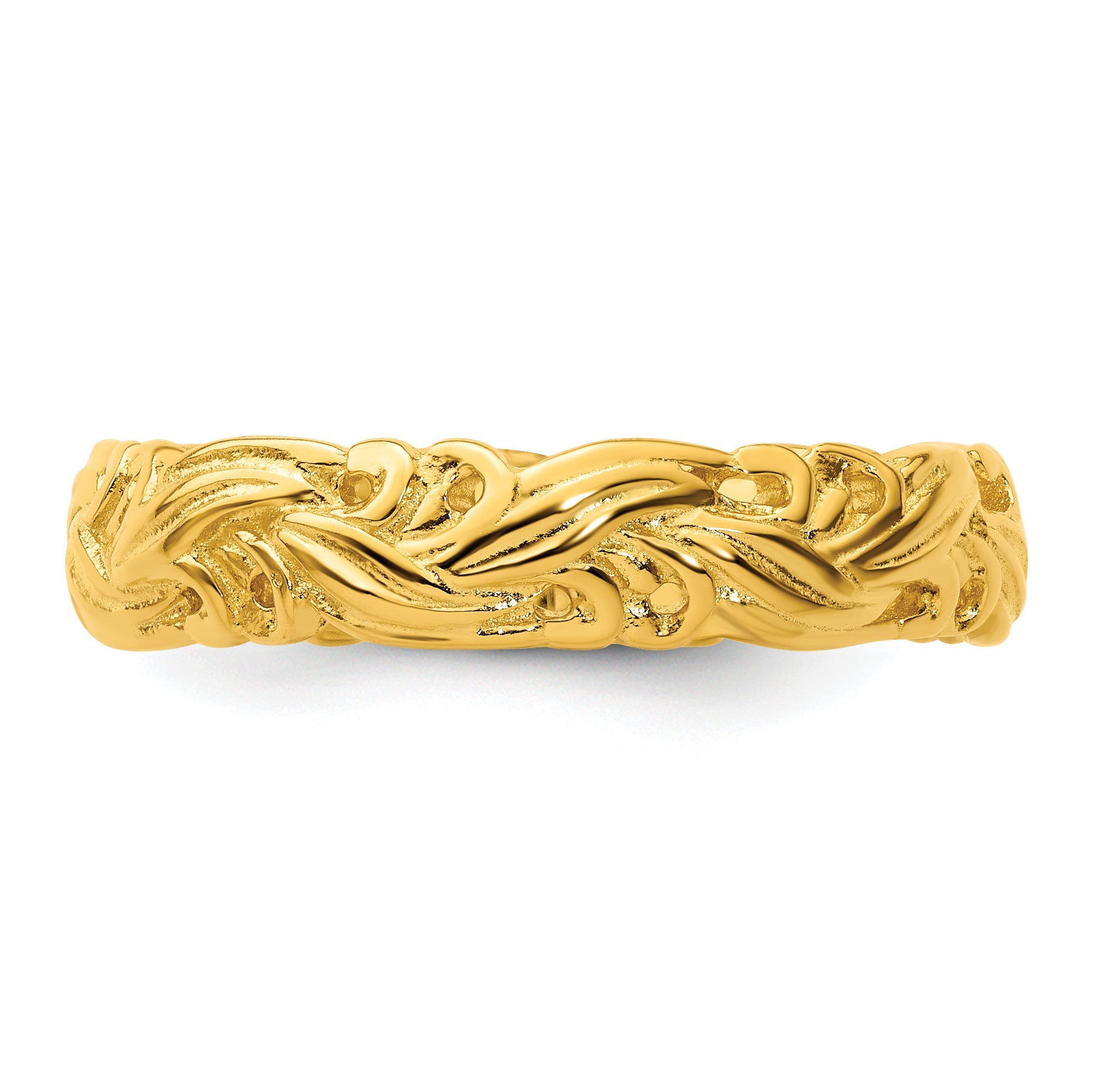 Sterlingsilber Stapelbar Expressions Vergoldet Carved Ring
