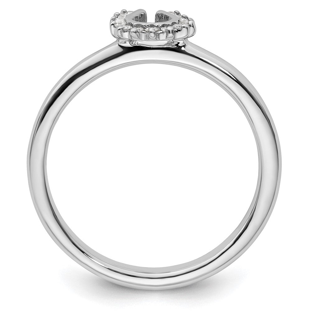 Sterlingsilber Stapelbar Expressions Rhodium Diamant. Hufeisen Ring