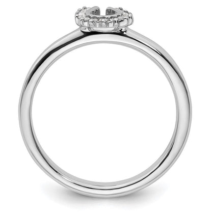 Sterlingsilber Stapelbar Expressions Rhodium Diamant. Hufeisen Ring