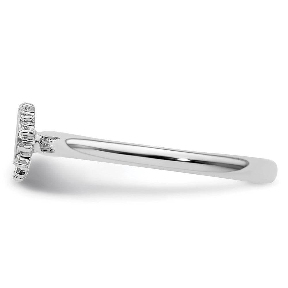Sterlingsilber Stapelbar Expressions Rhodium Diamant. Hufeisen Ring