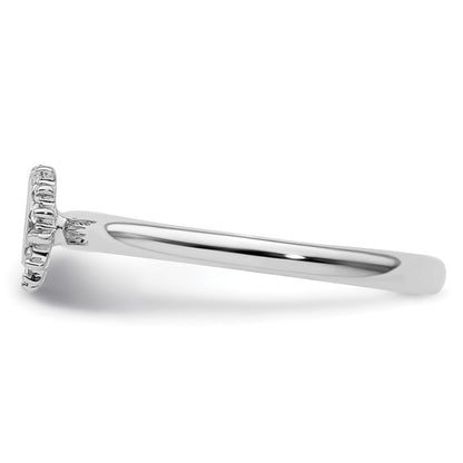 Sterlingsilber Stapelbar Expressions Rhodium Diamant. Hufeisen Ring