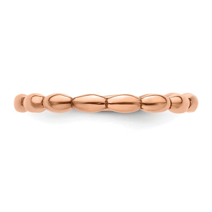 Sterlingsilber Stapelbar Expressions Rosa Beschichtet Rice Ring