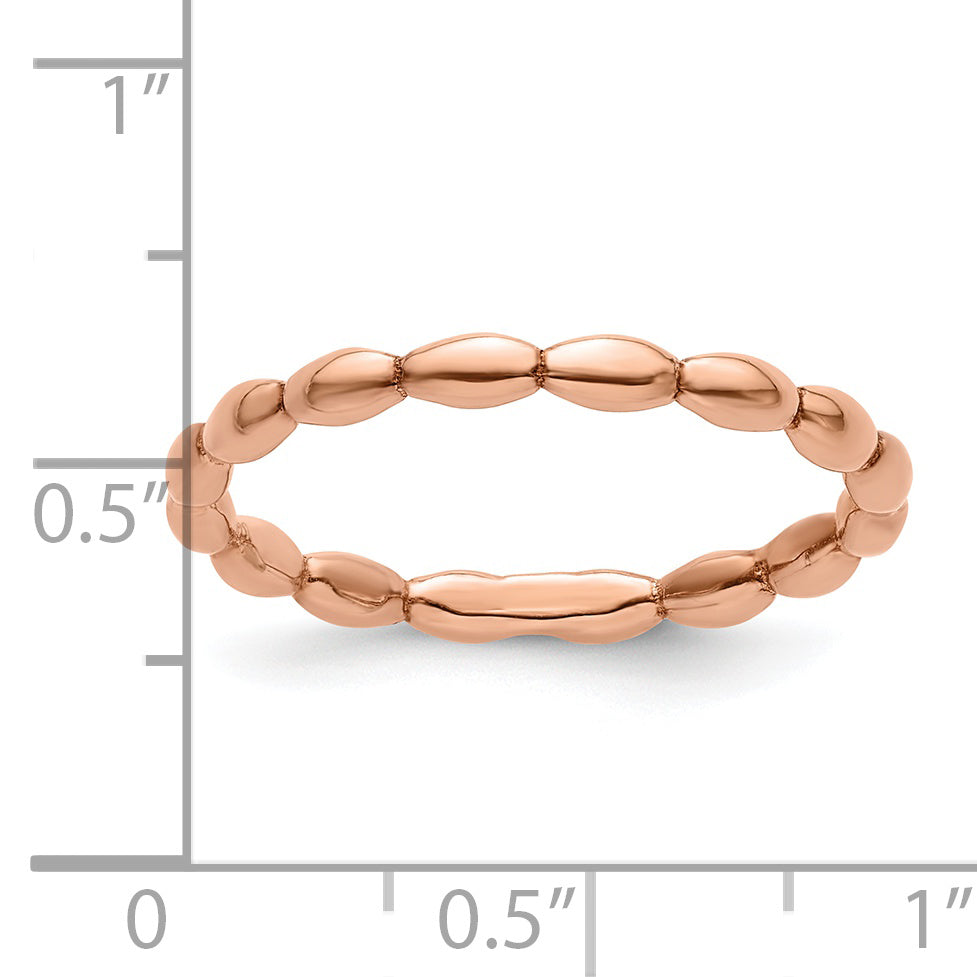 Sterlingsilber Stapelbar Expressions Rosa Beschichtet Rice Ring