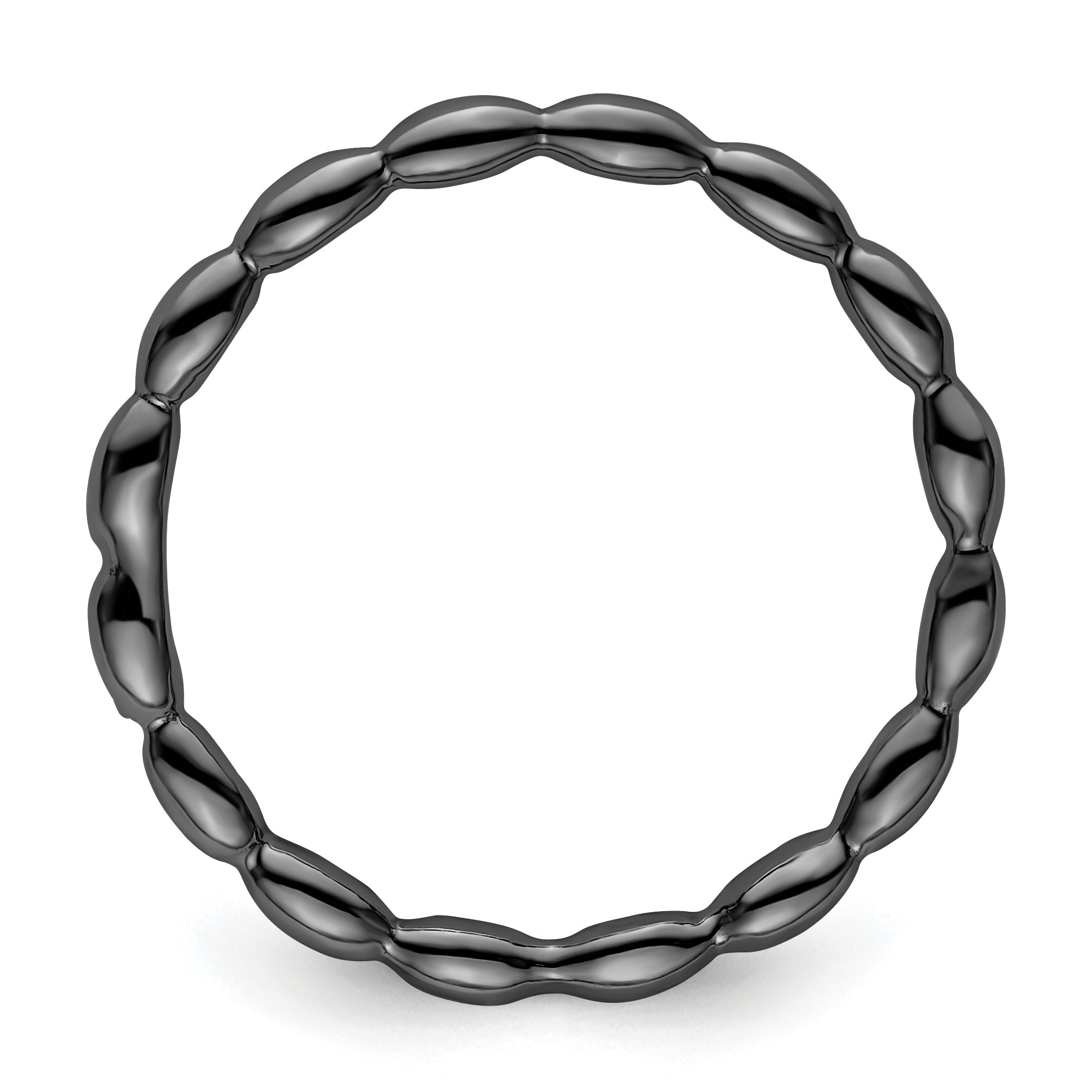 Sterlingsilber Stapelbar Expressions Schwarz Beschichtet Rice Ring