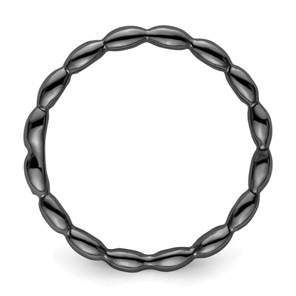 Sterlingsilber Stapelbar Expressions Schwarz Beschichtet Rice Ring