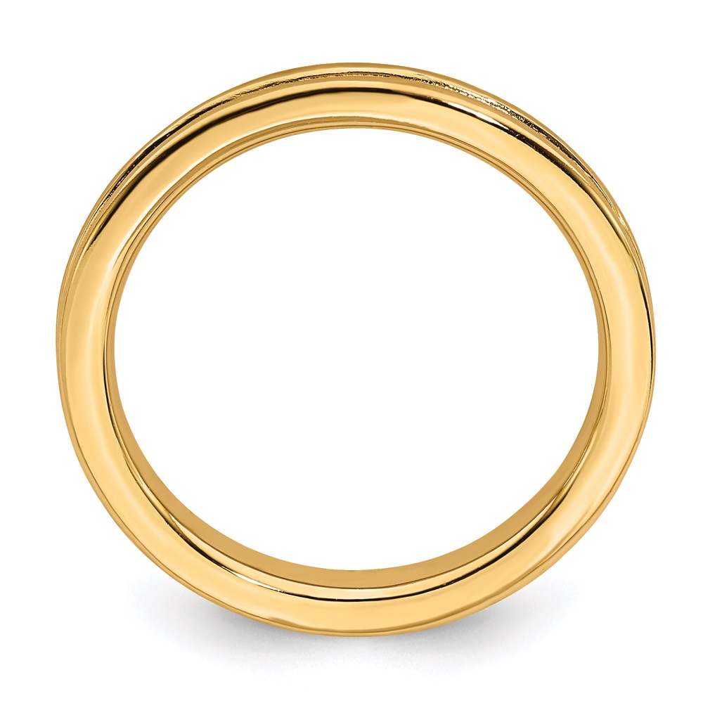 Sterlingsilber Stapelbar Expressions Vergoldet Gerillt Ring