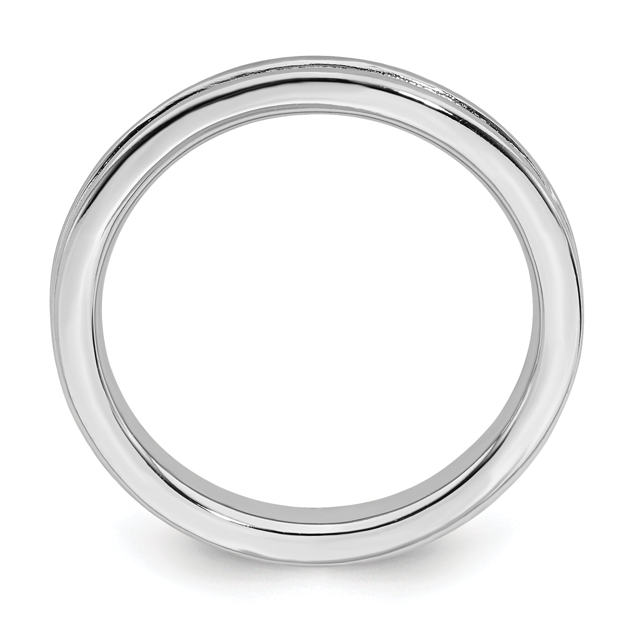 Sterlingsilber Stapelbar Expressions Rhodium Gerillt Ring