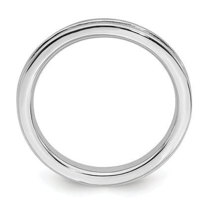 Sterlingsilber Stapelbar Expressions Rhodium Gerillt Ring