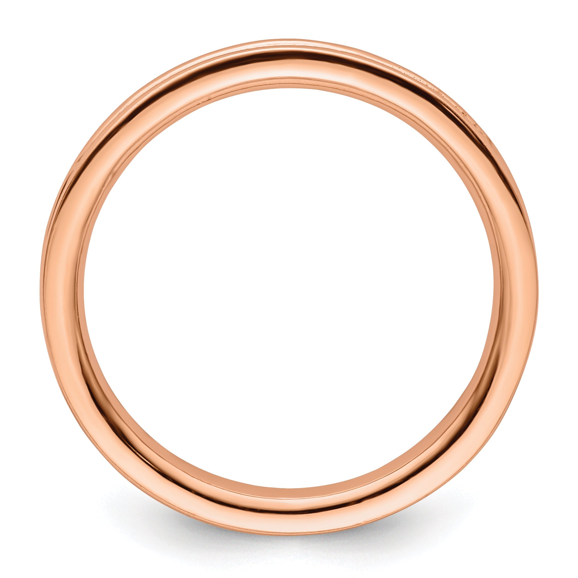 Sterlingsilber Stapelbar Expressions Rosa Beschichtet Gerillt Ring