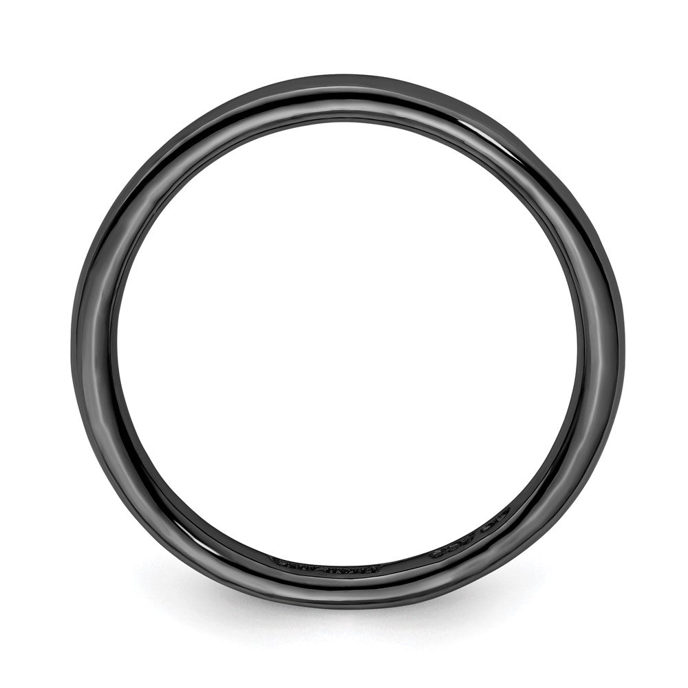 Sterlingsilber Stapelbar Expressions Schwarz Beschichtet Poliert Ring