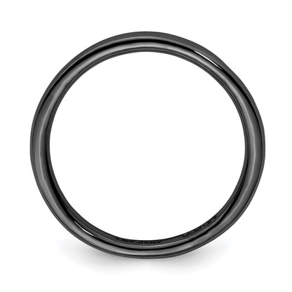 Sterlingsilber Stapelbar Expressions Schwarz Beschichtet Poliert Ring