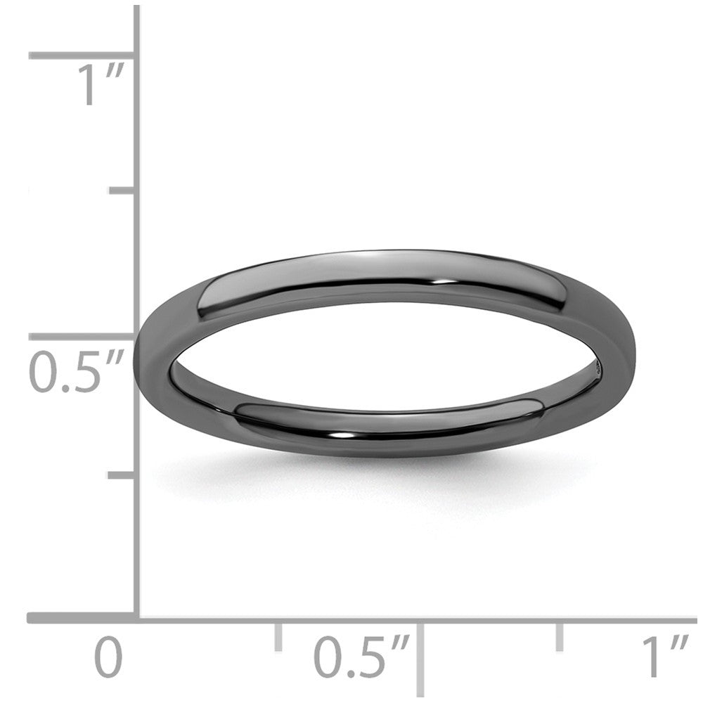 Sterlingsilber Stapelbar Expressions Schwarz Beschichtet Poliert Ring
