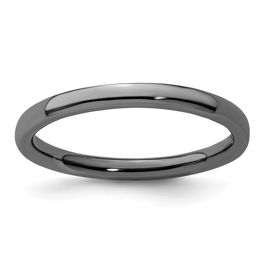 Sterlingsilber Stapelbar Expressions Schwarz Beschichtet Poliert Ring