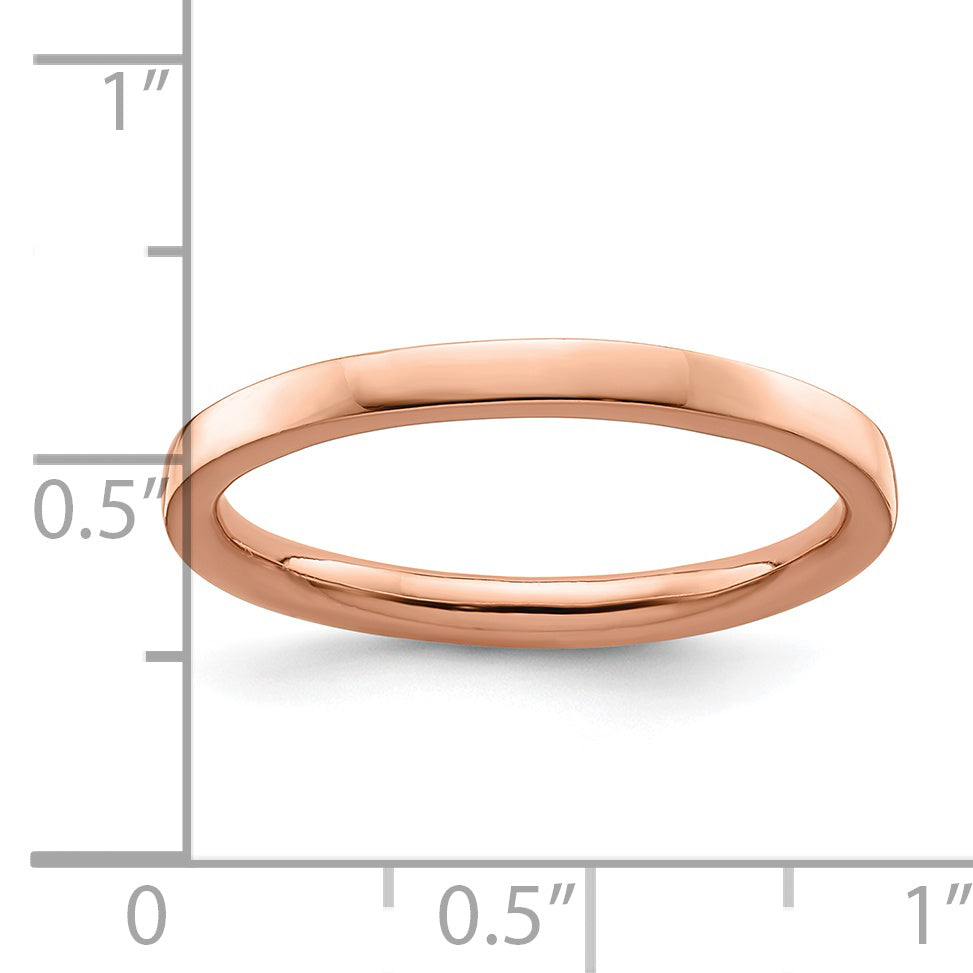 Sterlingsilber Stapelbar Expressions Rosa Beschichtet Poliert Ring